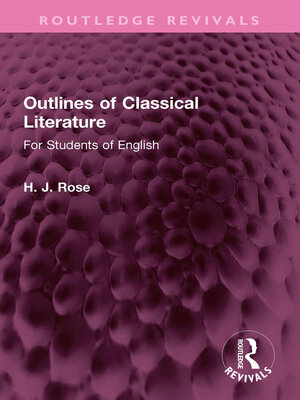 cover image of Outlines of Classical Literature